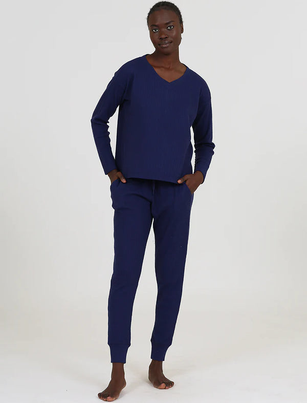Papinelle - Super Soft Waffle Jogger | Navy