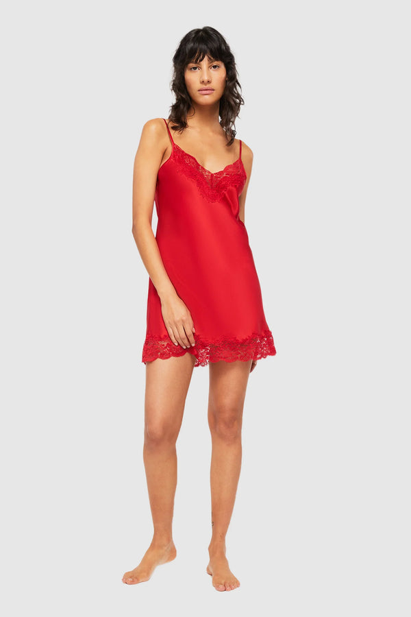Ginia - Silk Lace Chemise | Red Chili