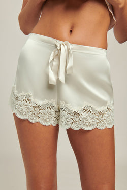 Ginia - Silk Shorts with Lace