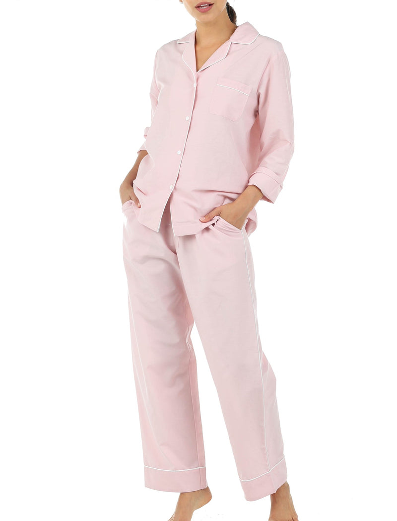 Papinelle  Mia Poplin Full Length PJ in Dusty Pink – Papinelle