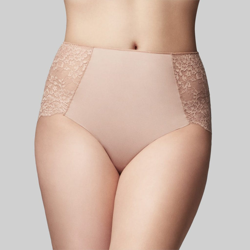 Laser Boyleg Brief With Lace – Nude