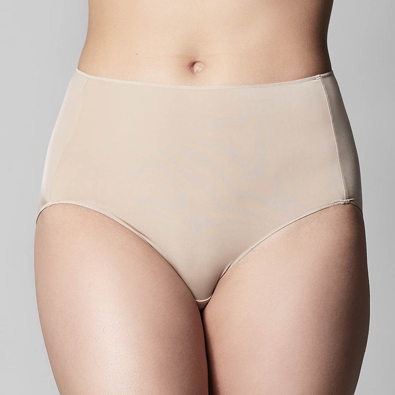 Plus Size Hidden Elastic Nylon Classic Brief Panty