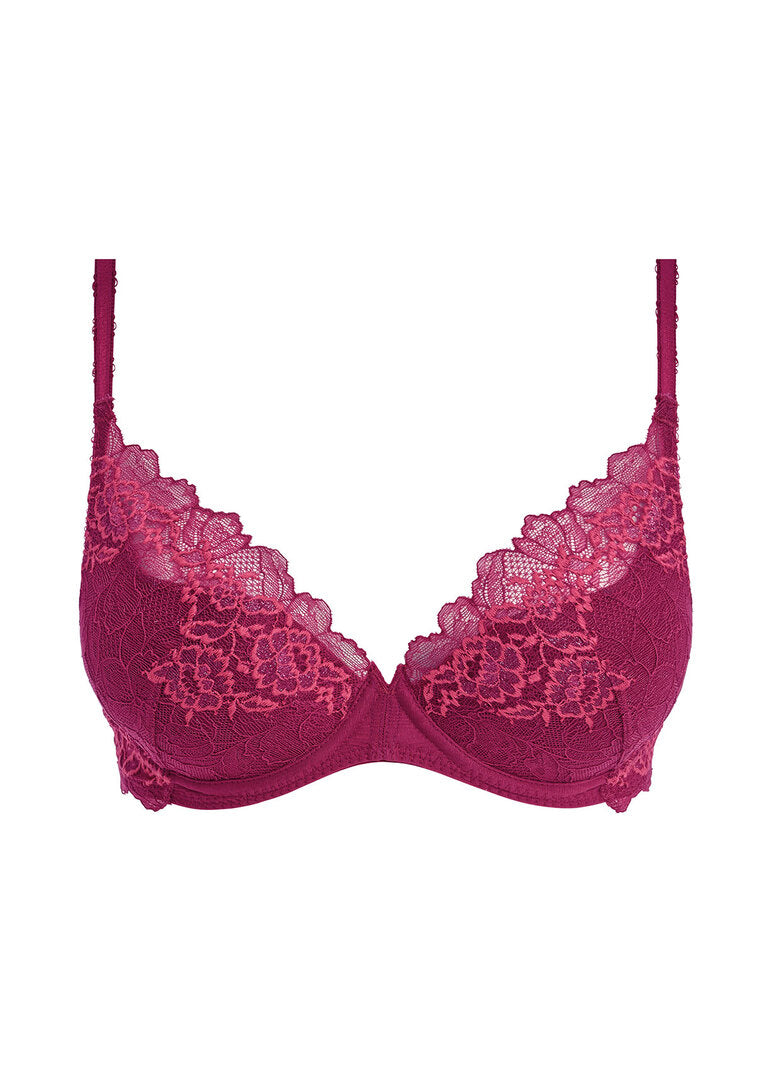 Wacoal - Lace Perfection Plunge Bra | Red Plum