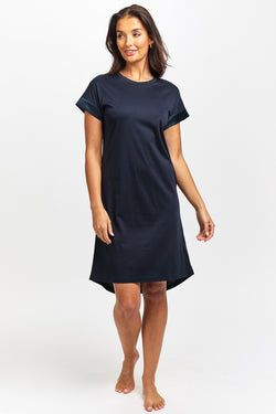 Love & Lustre - Silk Trim Supima Short Sleeve  Cotton Nightie